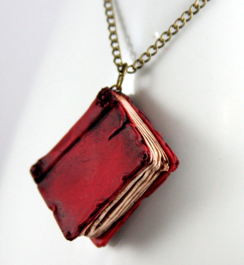 Beloved Red Book Necklace, jewelry, handmade