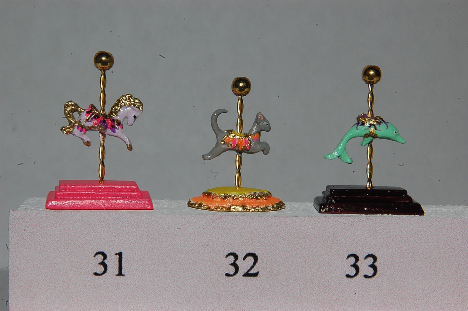 Miniature Dollhouse Carousel Kit- choose from 48 animals