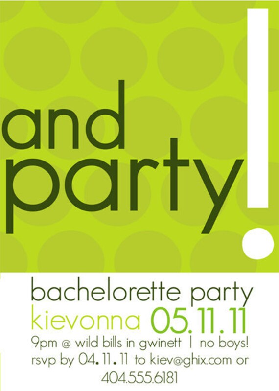 Party Invitation Bachelorette Party Wedding Invitation Template 