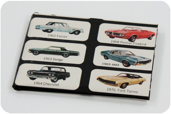 Car Wallet Handmade with Vintage Magazine Ads Vintage Cars Recycled and