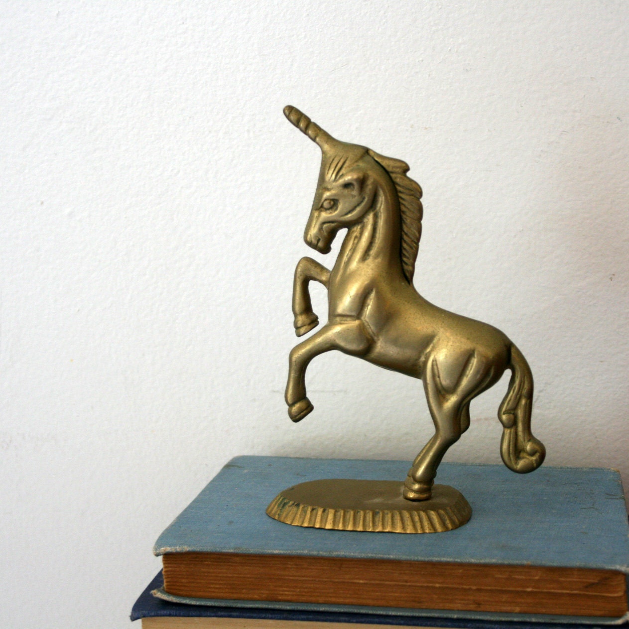 vintage 70s Brass Unicorn Figure