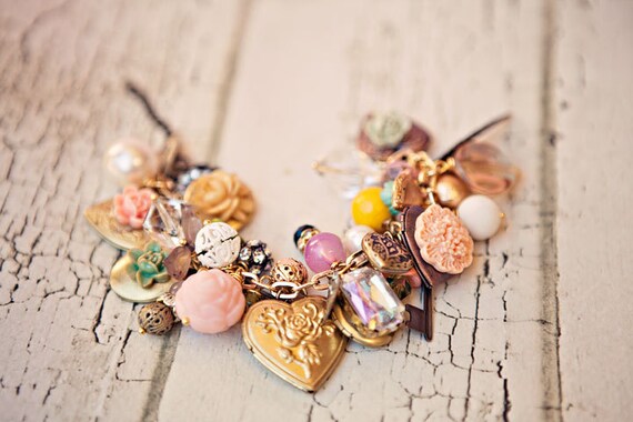 Whisper confessions of love... a charm salvaged necklace. OOAK.
