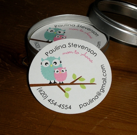 Mini Calling Cards in Tin - Set of 60 cards - OWLS