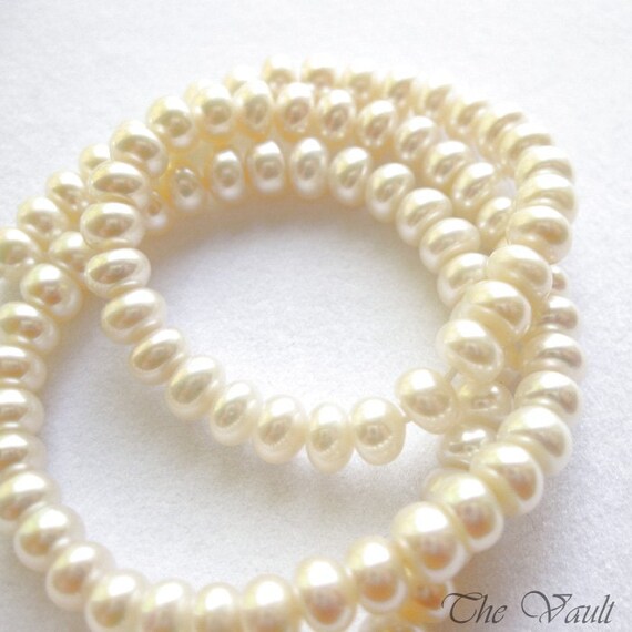 8mm cream white pearl strand 15 inches (destash)