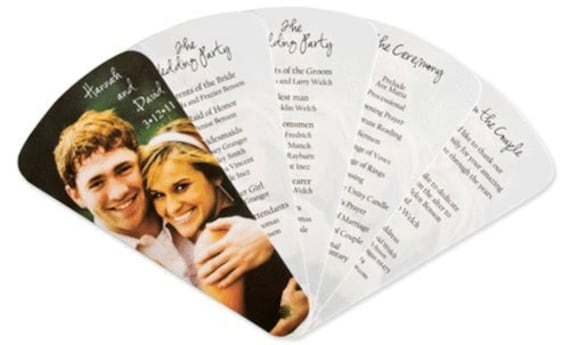 Wedding Program Fan Wedding Program with Custom Photo Cover