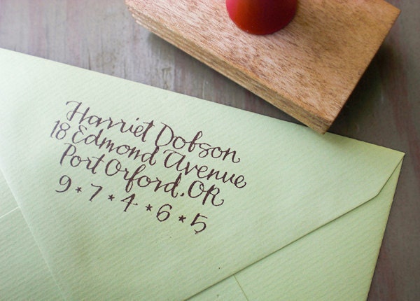Custom Return Address Stamp // BRIGHT // hand calligraphy