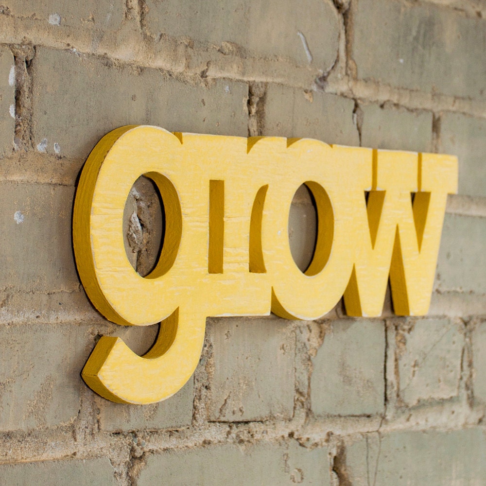 Nursery grow sign made from recycled wood