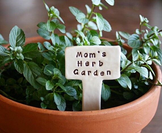 Container Herb Garden: Little Sign Marker Stake for Garden