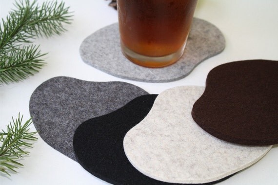 Felt Coasters NEW- NATURALS 5mm Thick-Secret Pond