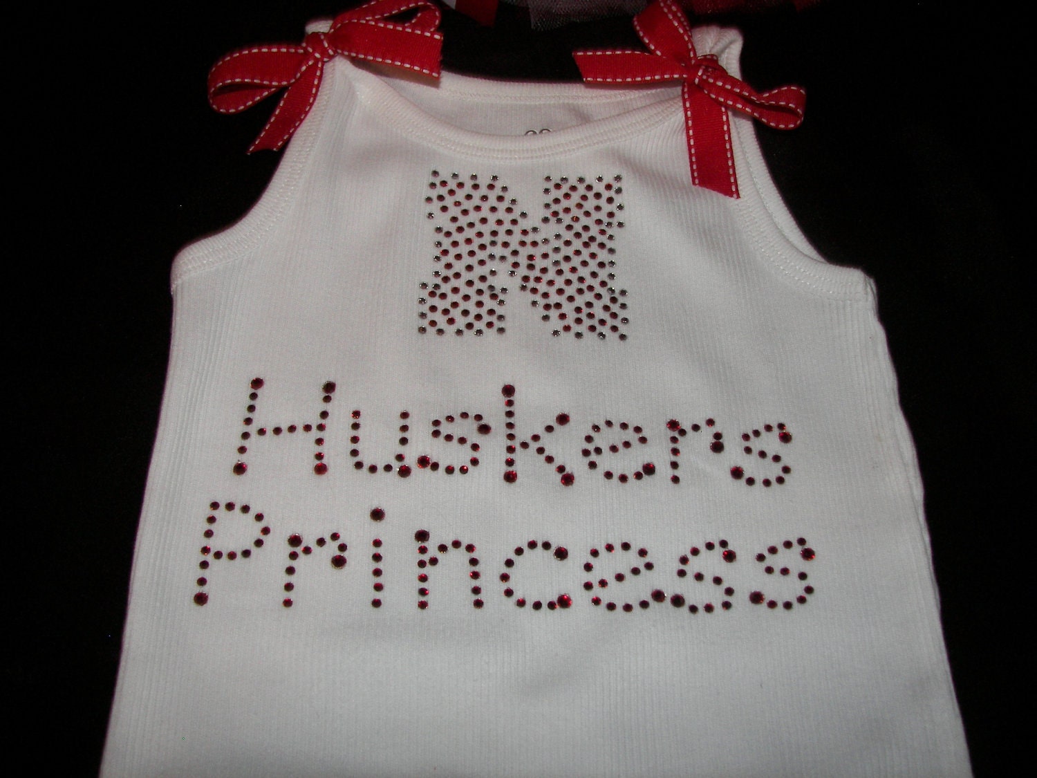 Adorable Huskers Boutique Bling Tutu Set--Princess Style-Can be customized with any team