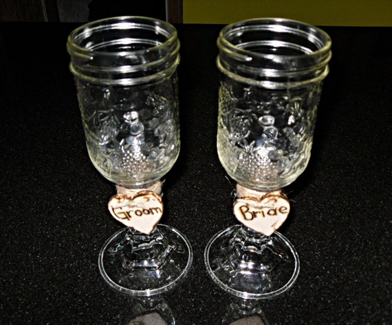 country wedding wine glasses