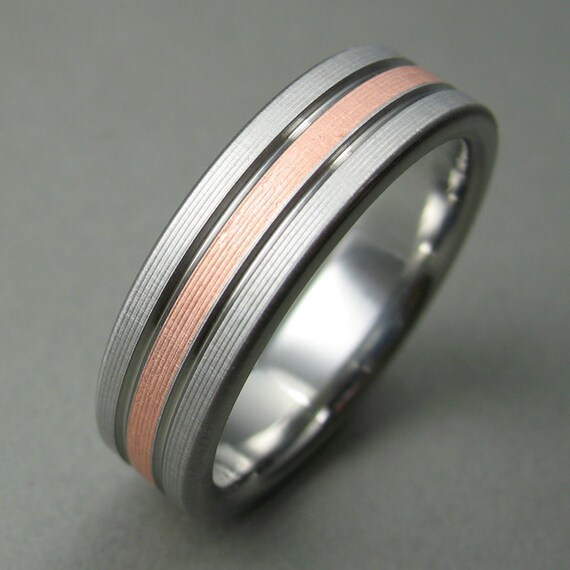 Men's Wedding Ring Titanium Copper Classic