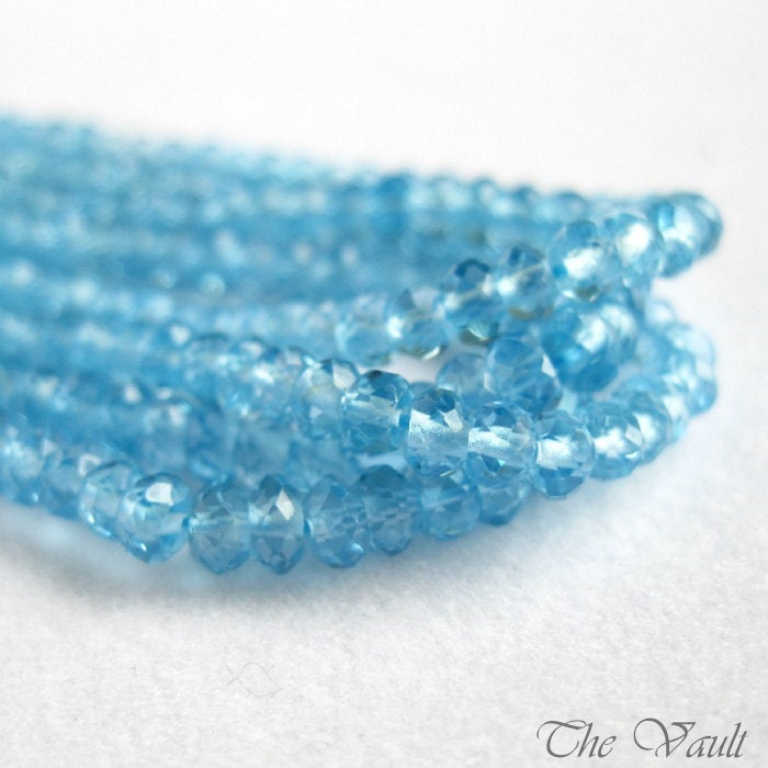 20 Topaz 3mm - 3.5mm faceted rondelles