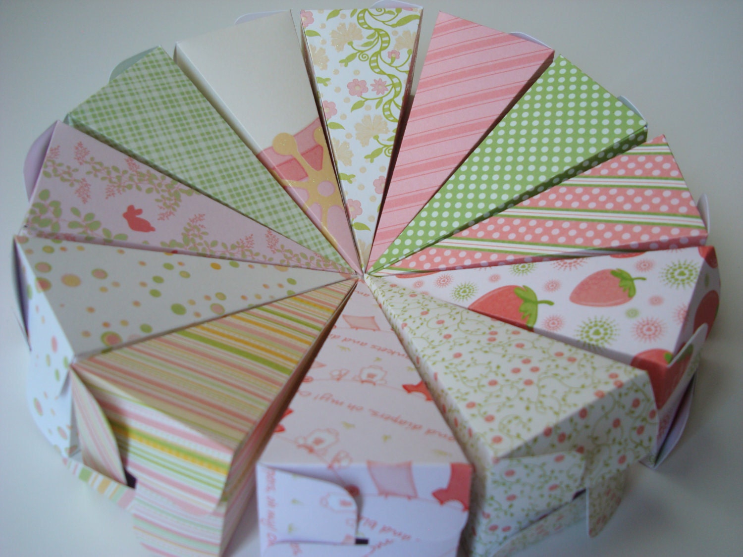 baby shower favor boxes -- pyramid gift box -- custom colors and patterns available