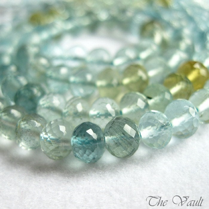20 Aquamarine 4.5-5mm faceted rondelles