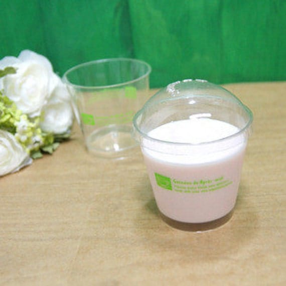 Green Dessert Cup Set of 3pcs with 3Caps
