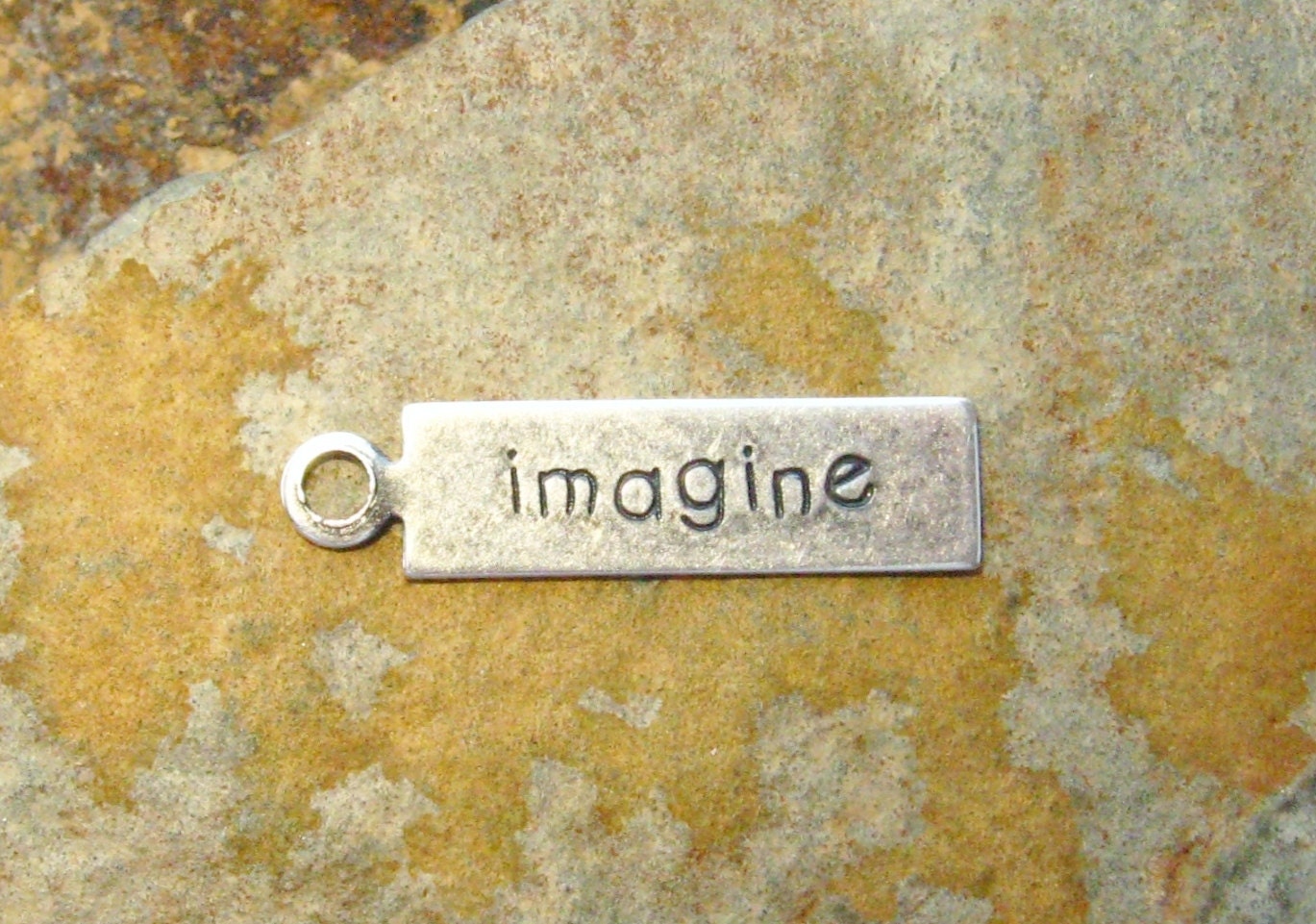 4 Antique Silver IMAGINE Tags 5mm x 20mm - Trinity Brass Co LOW SHIPPING
