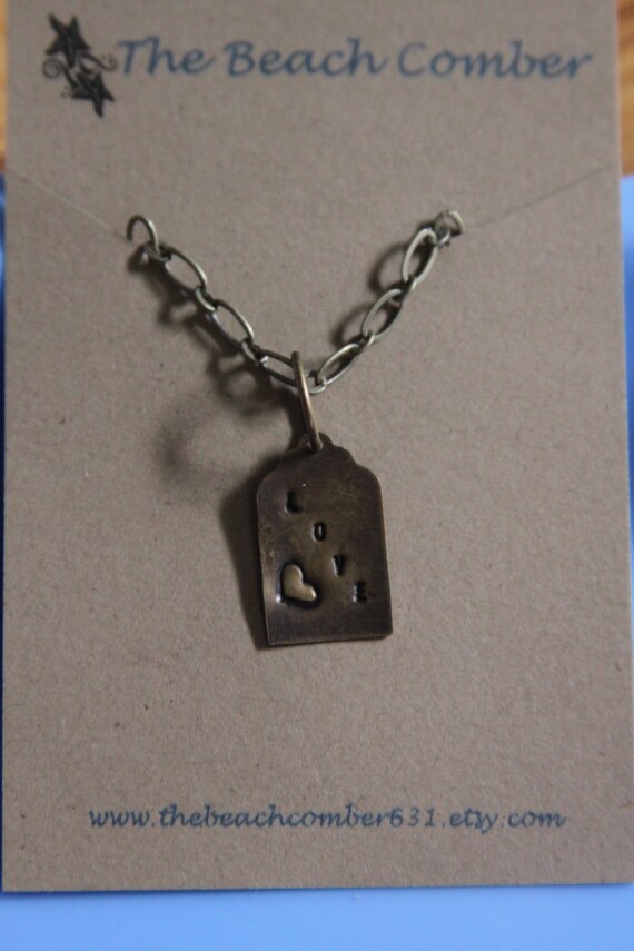 Black Friday and Cyber Monday Sales Hand stamped Love Necklace