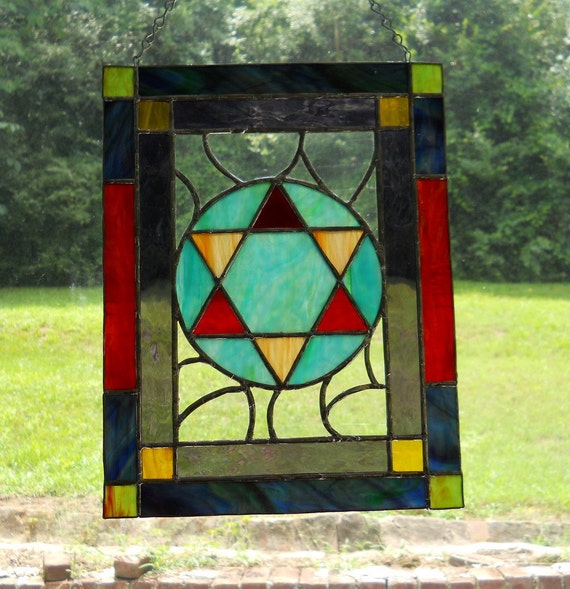 Original Design Stained Glass Star of David