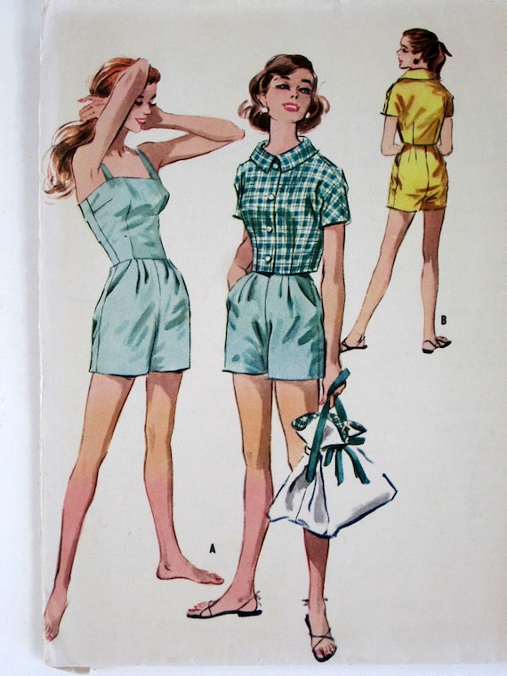 Misses Playsuit Romper and Jacket 1957 McCalls Pattern (bust 34 waist 26) Complete with Factory Folds