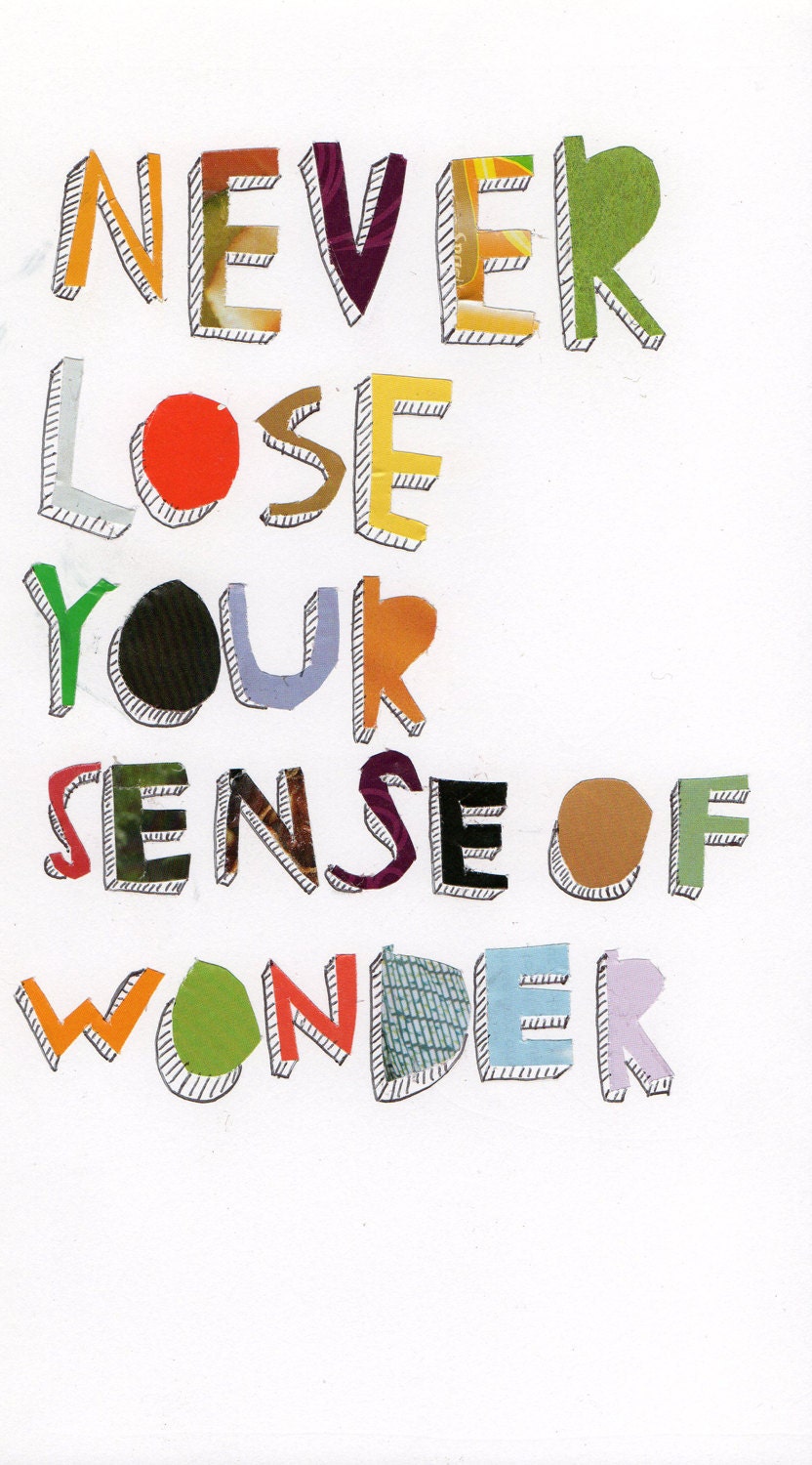never lose your sense of wonder. handmade - cut out and ink 6" x 10"
