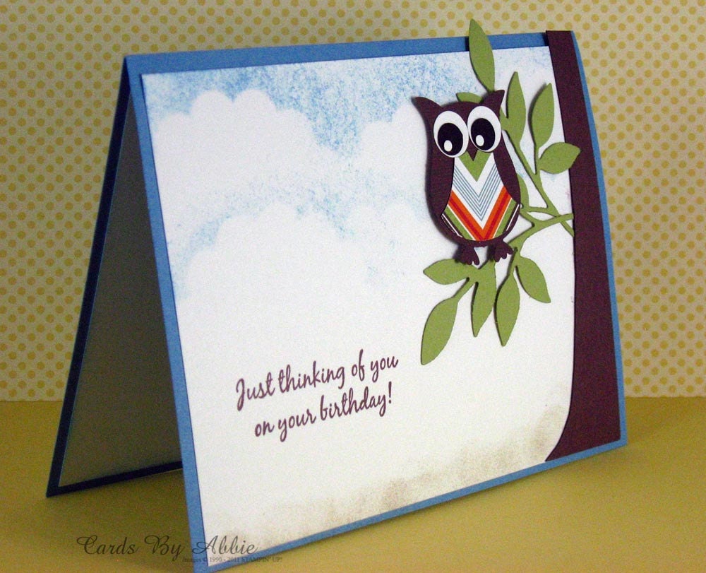Cute Owl - Handmade Birthday Gretting Card