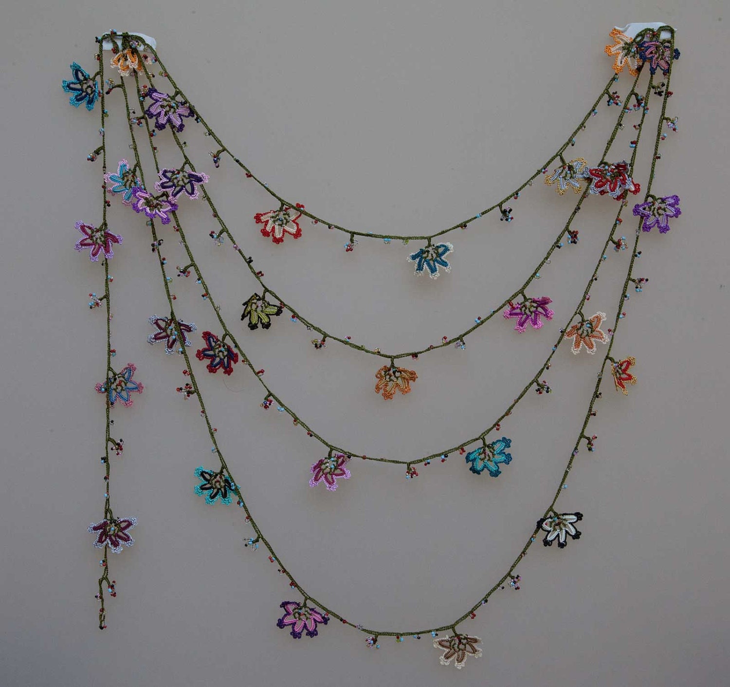 turkish lace - needle lace - oya necklace - FREE SHIPMENT - 006-06