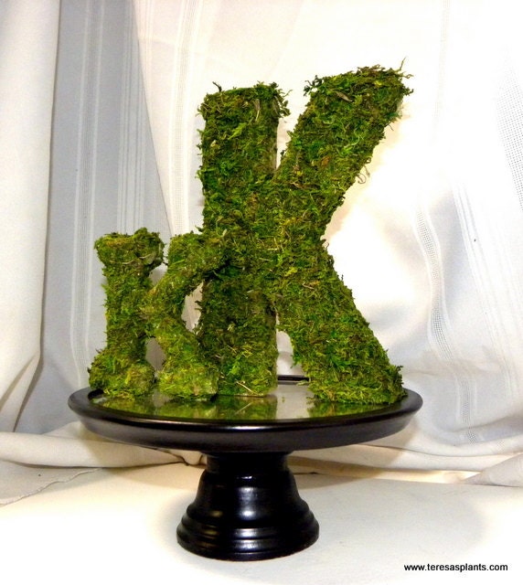 Woodland moss-8" Moss covered letter-Wedding Table decor-Woodland Forest Party-Cake Topper