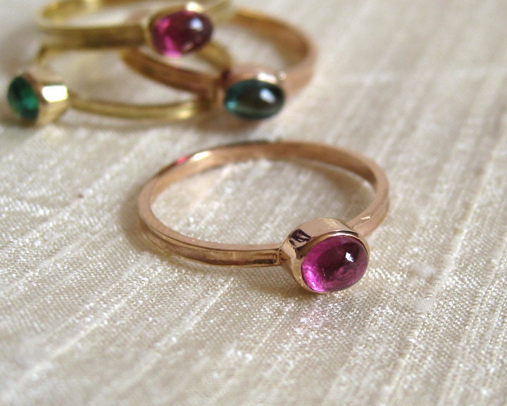 Pink Tourmaline Ring 18k Pink Gold