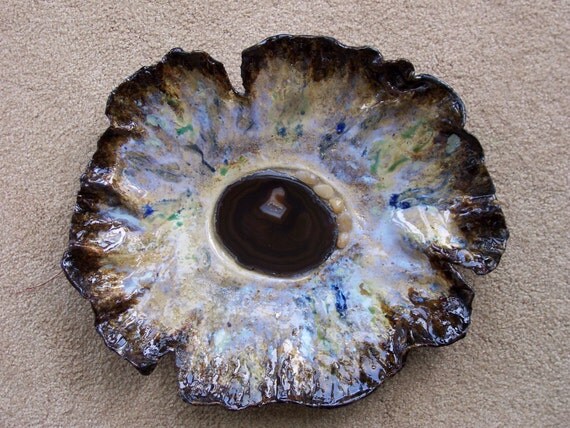 Centerpiece Tray With Earth Tone Agate Slice
