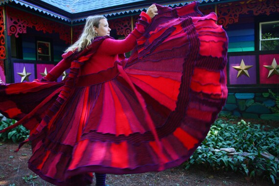 katwise Elf coat - Reserved for the Tattered Pixie - Priestess Coat - MEDIUM LARGE - Extra Long