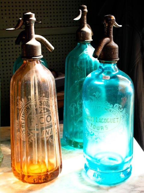 Vintage Seltzer Glass Colorful Bottles Paris, France - Fine Art 8x10 Photograph- affordable home decor