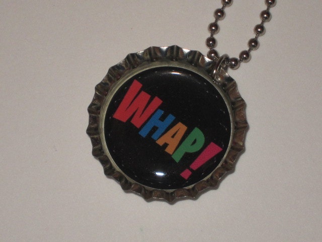 Bottlecap Necklace - "Whap" - Cartoon Style