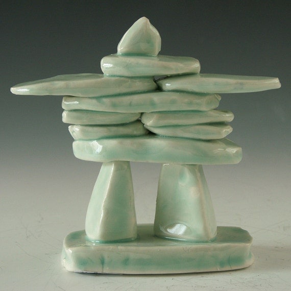 Inukshuk sculpture art of the inu inuit ethnic peoples