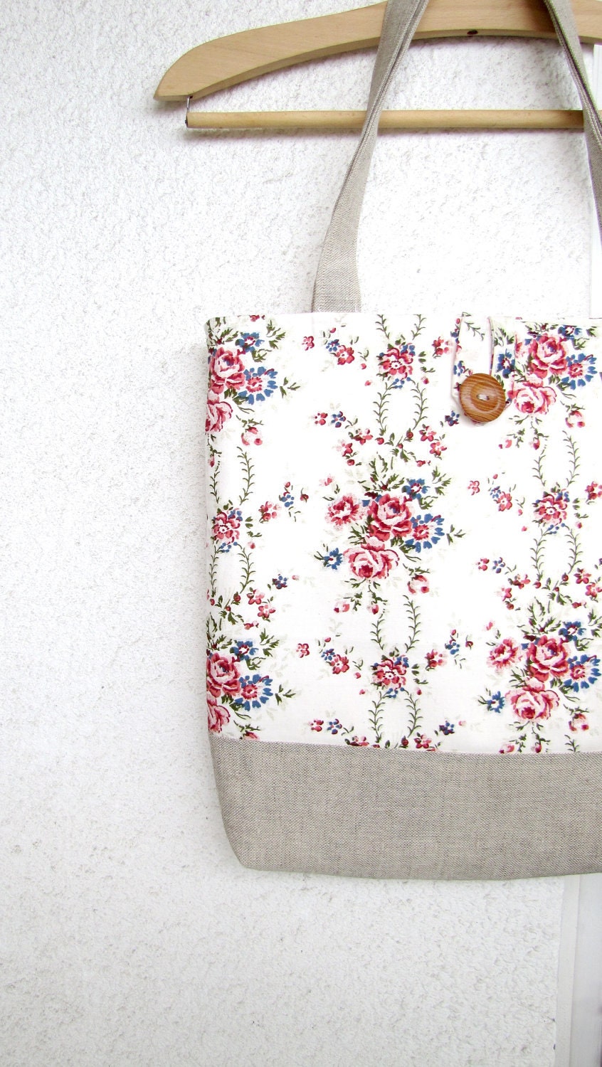 Aroma Garden - Roses Patterned Tote Bag