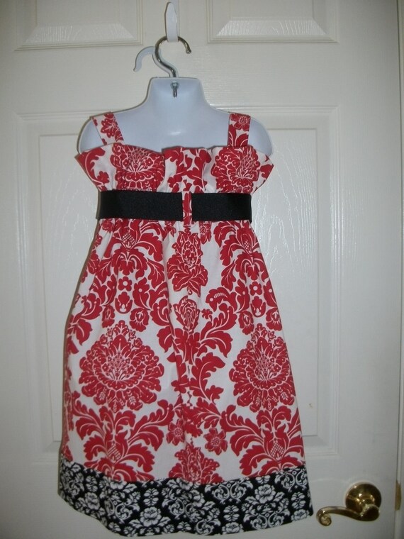 Sundress,Girls,Red Damask,Infant,Toddlers,Preteen