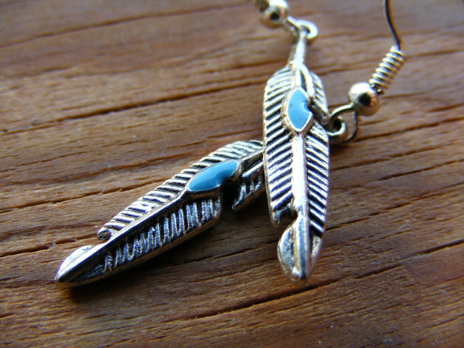 Earrings Silver Feather