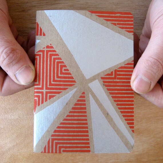 Shattered Geometric Screen Printed Chipboard Notebook
