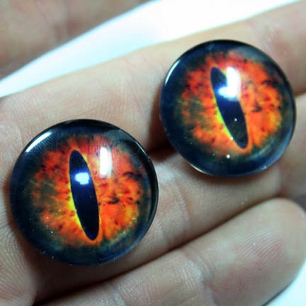 24mm 1 inch Glass Sauron's Eye from Lord of The Rings Glass Taxidermy Eyes Cabochons for Steampunk Jewelry and Pendant Making