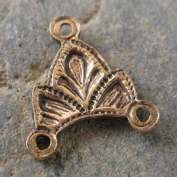 6 Antique Gold 3 Hole Connector Jewelry Findings 1093