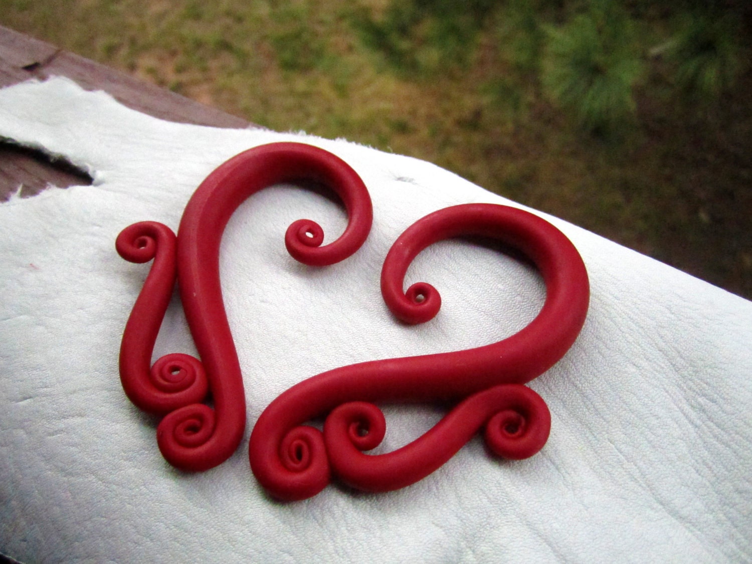 Red Polymer Clay Gauges - size 0