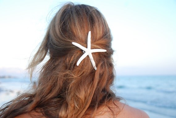 Thin Finger Starfish barrette or broach by IndianSummerGirls