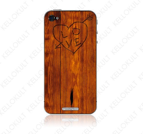 iPhone 4 Skin Etch on Wood