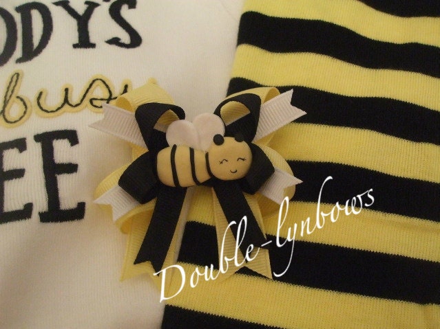 Child, Toddler, Infant bow M2M gymboree Bee Chic with Center from Double-lynbows
