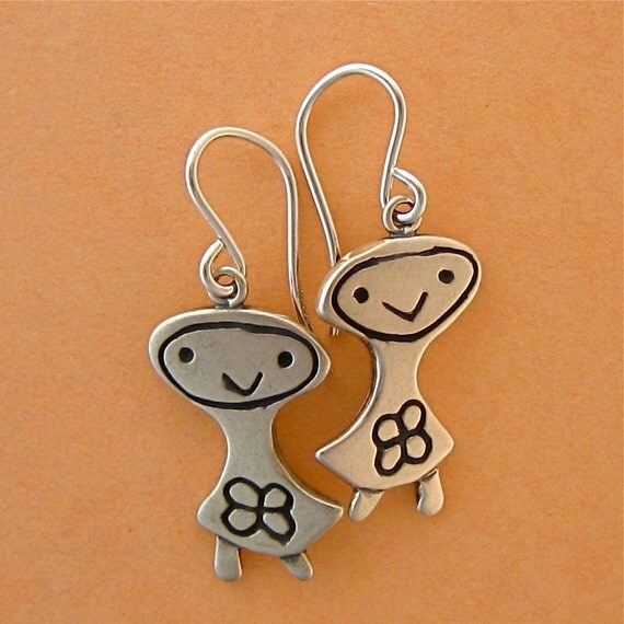 Bird Girl Little Charm Earrings