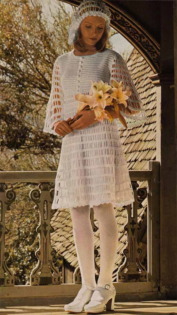 vintage crochet wedding dress pattern