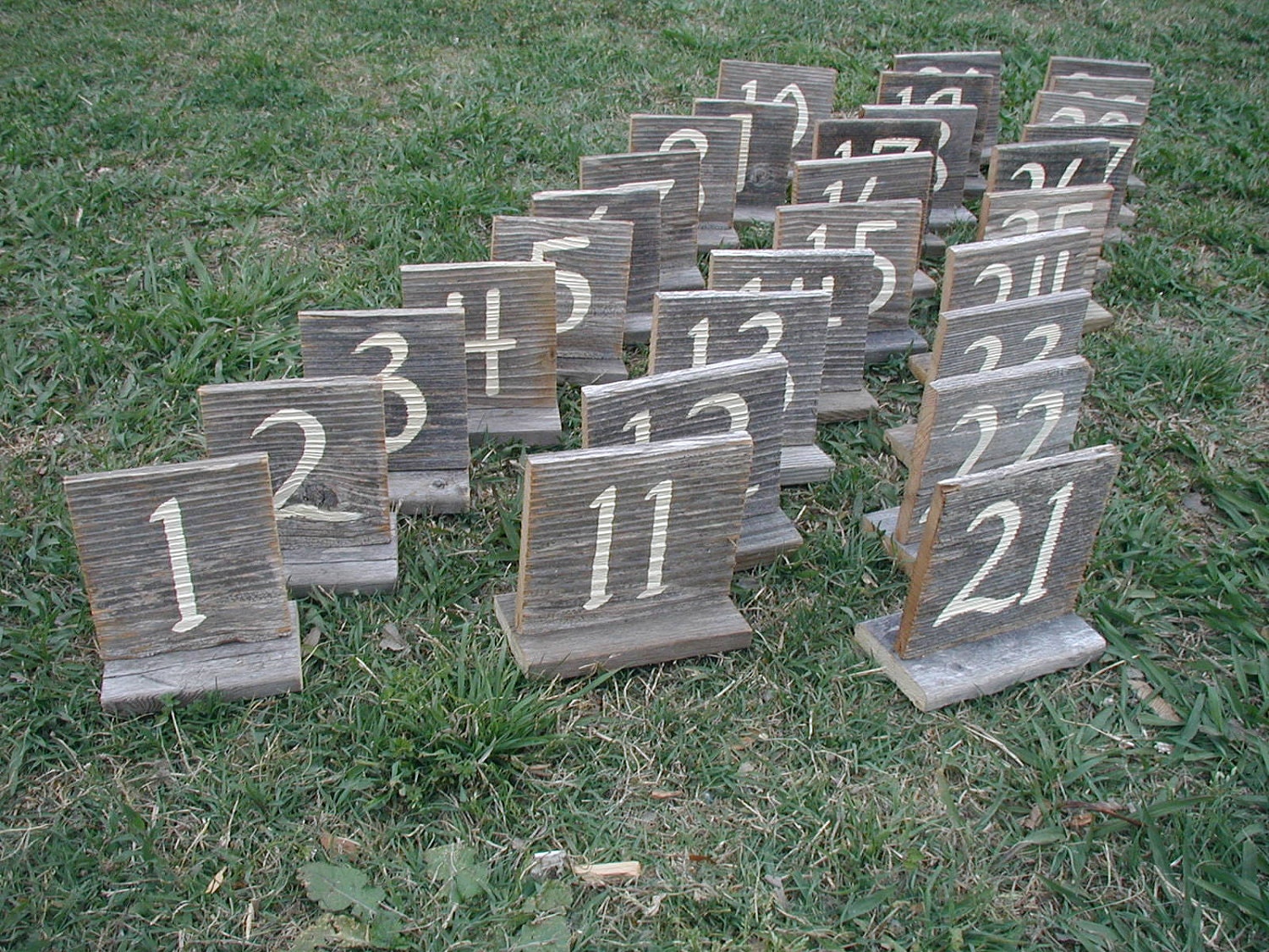 Wood Wedding Sign Table Numbers Rustic Western Barnwood Both Sides Painted