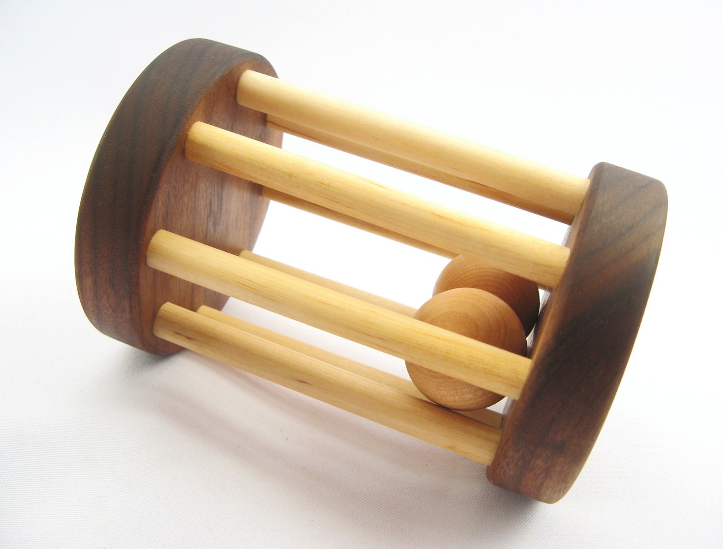 wood rattle for baby, all natural wooden toy, organic finish, teether safe, fun for eco-friendly baby, toddler, children