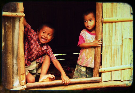 Sons Of Summer - Fine Art Travel Photography TTV 8 x 12 Children playing in a small village in Laos