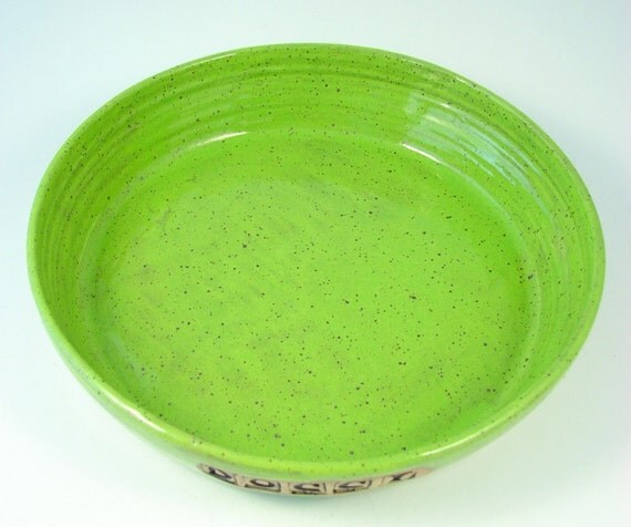 Ceramic Dog Bowl - Handmade Stoneware Clay Pottery Wheel Thrown - Ready to Ship